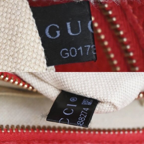 GUCCI GG Logo Swing 2Way Shoulder Hand Tote Bag Leather Red GHW Italy 73KP034 - Picture 12 of 15